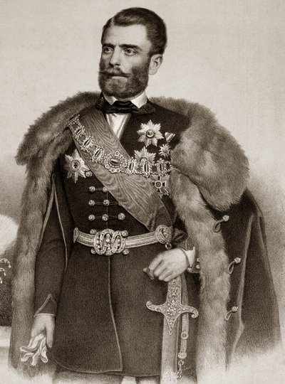 Portrett av Michel III Obrenovic 1823-1868 Prins av Serbia - Mihailo Obrenovic III Prins av Serbia av Unknown artist
