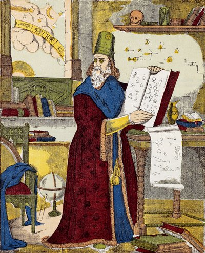 Portrett av Michel de Notre Dame (Nostradamus) Fransk astrolog - Portrett av Nostradamus, Michel de Notre Dame (1503-1566) Fransk astrolog og lege - Gravering av Unknown artist