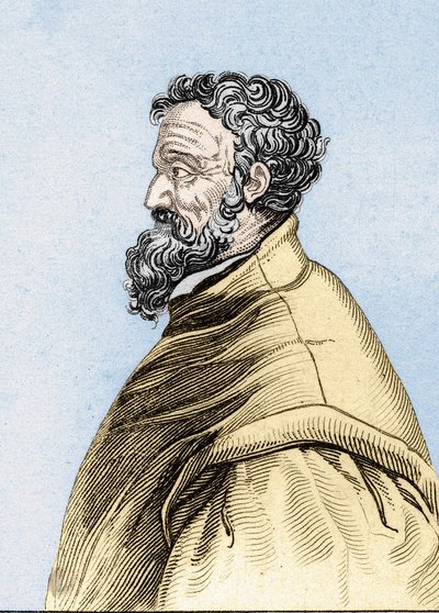 Portrett av Michelangelo Buonarroti dit Michelangelo (Michelangelo eller Michel Ange av Unknown artist