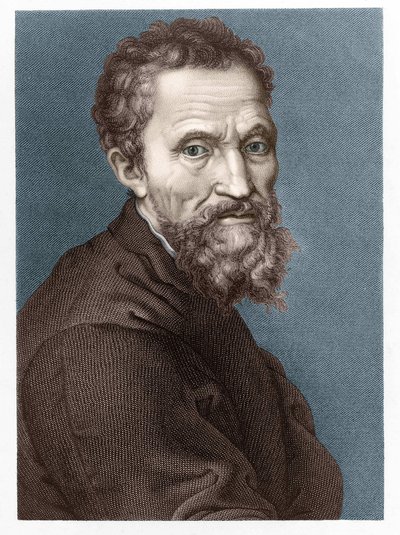 Portrett av Michelangelo Buonarroti dit Michelangelo (Michelangelo eller Michel Ange av Unknown artist