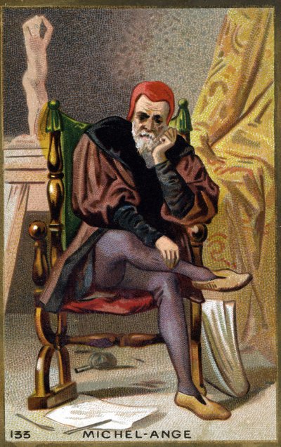 Portrett av Michelangelo Buonarroti dit Michelangelo (Michelangelo eller Michel Ange av Unknown artist
