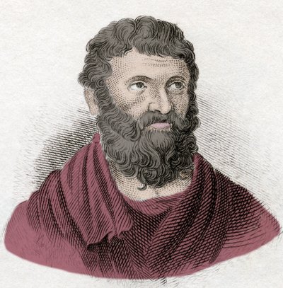 Portrett av Miltiad (Miltiades) den unge (540-489 f.Kr.), athensk strategi og tyrann av Chersonese av Thrakia. Gravering fra 1800-tallet. av Unknown artist
