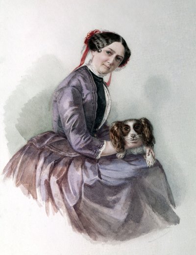 Portrett av Minna Wagner, kona til Richard Wagner, Wagner Museum Bayreuth. av Unknown artist