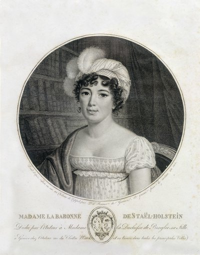Portrett av Madame de Staël - gravering av Unknown artist
