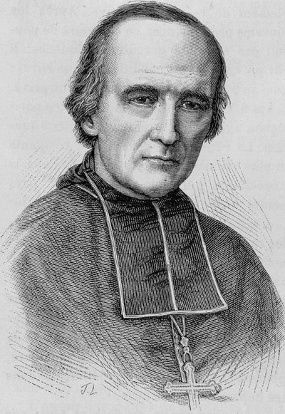 Portrett av Monsignor Darboy (1813 - 1871), erkebiskop av Paris. Gravering av slutten av 1800-tallet i "Histoire de France"" av H. Martin. av Unknown artist