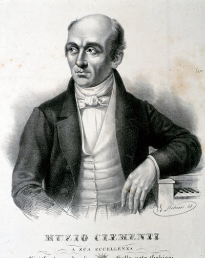 Portrett av Muzio Clementi (etsing) av Unknown Artist