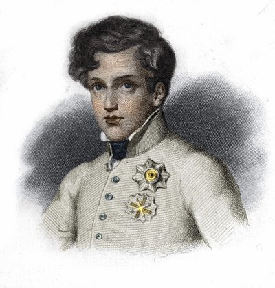 Portrait of Napoleon II, son of Napoleon I, Duke of Reichstadt (1811-1832) av Unknown artist