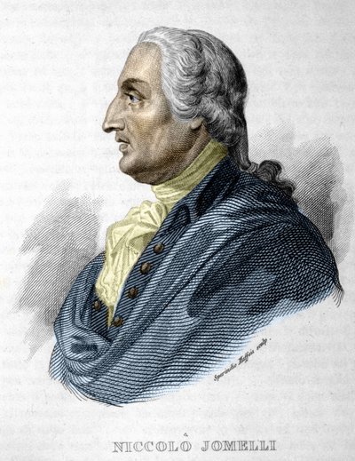 Portrett av Niccolo JOMDELLI italiensk komponist 10. september 1714 (Aversa) - 25. august 1774 (Napoli) gravering 1800-tallet av Unknown artist