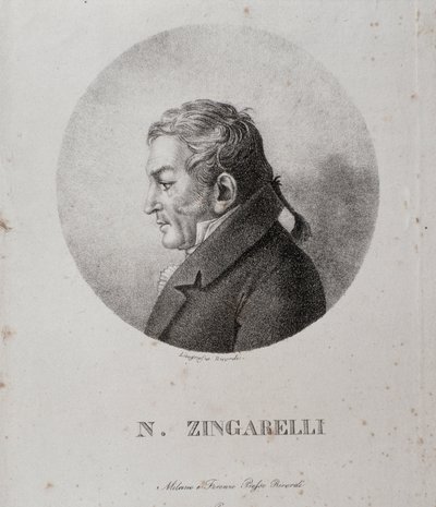 Portrett av Nicola Antonio Zingarelli (gravering av Unknown artist