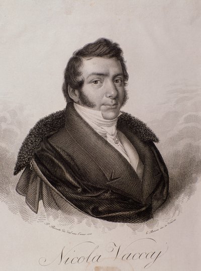 Portrett av Nicola Vaccai (gravering av Unknown artist