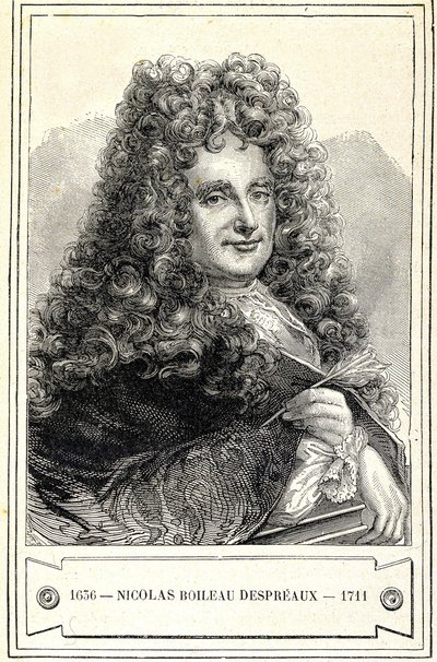 Portrett av Nicolas Boileau Despreaux (Boileau-Despreaux) (1636 - 1711), gravering fra 1800-tallet av Unknown artist