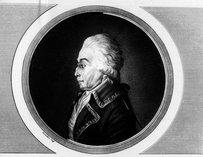 Portrett av Nicolas Luckner (1722-1794) Marechal fra Frankrike. Gravering i "" Komplett samling av historiske malerier fra den franske revolusjonen, i tre bind.""" 1804. av Unknown artist