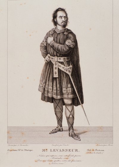 Portrett av Nicolas Prosper Levasseur som Bertram i operaen Robert le Diable (1831) av Unknown artist