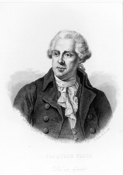 Portrett av Pasquale eller Pascal Paoli (1725 - 1807), Patriote Corsica. av Unknown artist