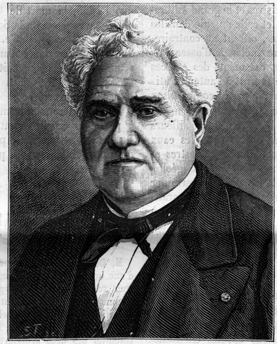 Portrett av Paul Gervais (1816-1879), fransk zoolog og paleontolog. Gravering i "" La Nature"" av Unknown artist