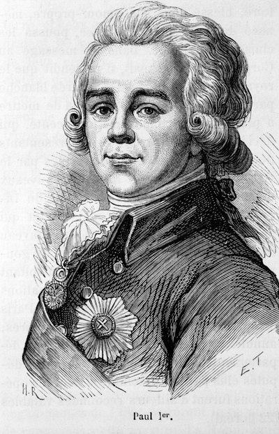 Portrait of Paul I Petrovich (1754-1801), Tsar of Russia av Unknown artist