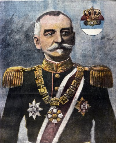 Portrett av Peter I av Serbia (Karageorgevic av Unknown artist