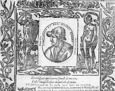 Portrett av Philip III Le Hardi, konge av Frankrike fra 1270 til 1285. av Unknown artist
