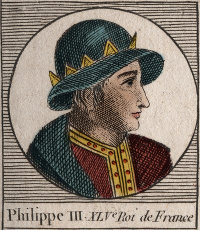 Portrait of Philip III of France, dit Philippe le Hardi (1245-1285) (dynasty of the Capetians) - Philip III called the Bold King of France - engraving from “Instruction sur l