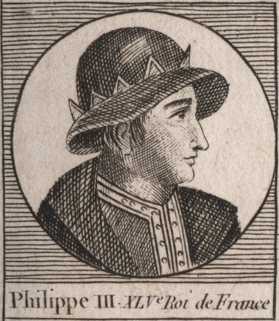 Portrett av Philip III av Frankrike, dit Philippe le Hardi (1245-1285) (kapetianernes dynasti) - Philip III kalt den dristige kongen av Frankrike - gravering fra "Instruction sur l