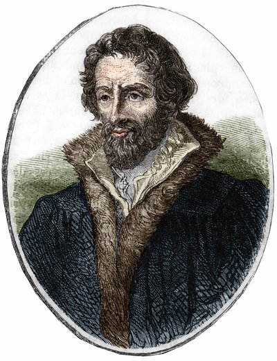 Portrett av Philip Melanchthon (Melanchthon) (1497 - 1560), tysk religiøs reformator. Gravering fra 1800-tallet av Unknown artist