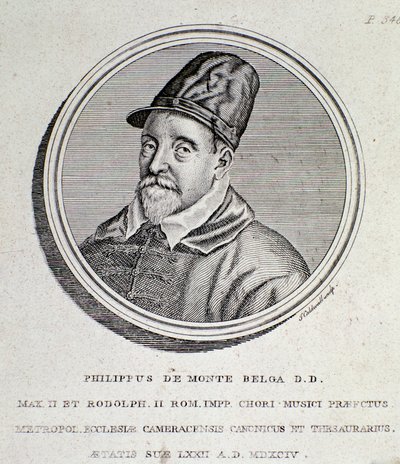 Portrett av Philippe de Monte (gravering av Unknown artist