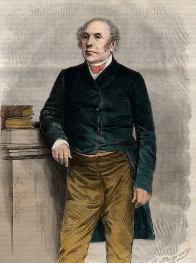 Portrett av Pierre Antoine (Pierre-Antoine) Berryer (1790-1868) (Berryer Jr.), fransk advokat og politiker. Gravering i "The Universe illustrious" av Unknown artist