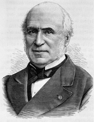 Portrait of Pierre Charles Chesnelong (1820 - 1899). Engraving of the end of the 19th century in “Histoire de France”” by H. Martin. av Unknown artist