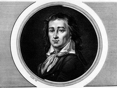 Portrett av Pierre Gaspard Chaumette (1763-1794), fransk politiker. Gravering i "" Komplett samling av historiske malerier fra den franske revolusjonen, i tre bind.""" 1804. av Unknown artist