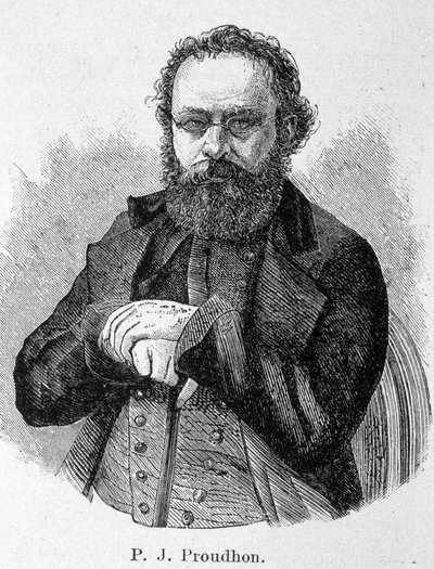 Portrett av Pierre Joseph Proudhon (1809 - 1865), fransk sosialist av Unknown artist