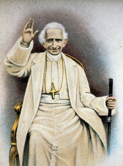 Portrett av pave Leo XIII. Kromolitografi. av Unknown artist
