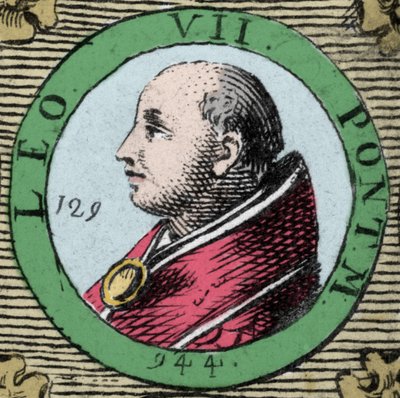 Portrett av pave Leo VII (Leone) pave fra 936 til 939. av Unknown artist