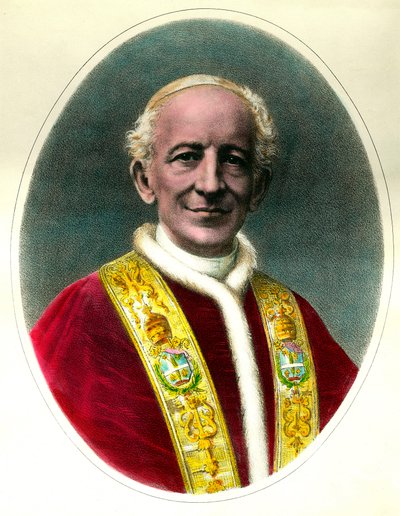Portrett av pave Leo XIII (Leone XIII) valgt i 1878 og døde i 1903. av Unknown artist