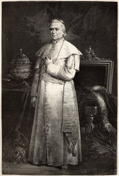 Portrett av pave Pius IX (Giovanni Maria Mastai Ferretti av Unknown artist