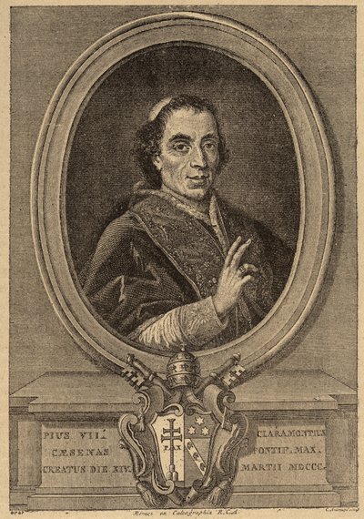 Portrett av pave Pius VII (1742-1823) (Portrett av pave Pius VII). av Unknown artist