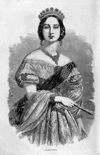 Portrett av dronning Victoria young - gravering, midten av 1800-tallet av Unknown artist