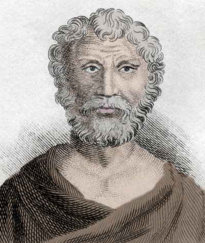 Portrett av Quintus Junius Rusticus (omtrent 100-rundt 170), stoisistisk filosof. Gravering av 1800-tallet. av Unknown artist