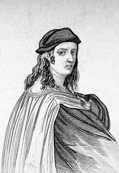 Portrett av Raphael (Raffaello Sanzio 1483 - 1520), italiensk maler. av Unknown artist