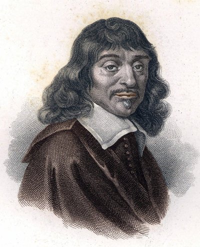 Portrait of René Descartes, grav. 19th century. av Unknown artist
