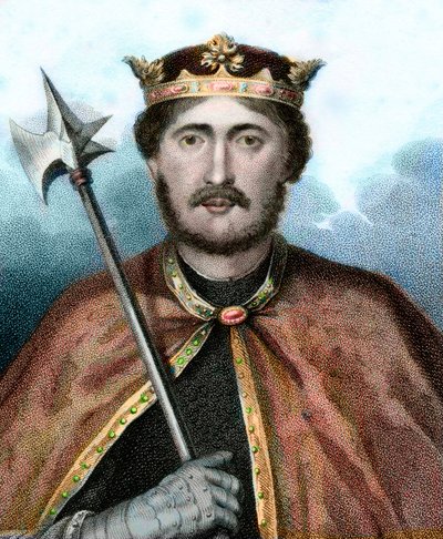 Portrait of Richard I (1157-1199), King of England, also called Richard Heart of Lion - Portrait of Richard the Lionheart - Engraving 19th century av Unknown artist