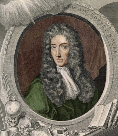 Portrait of Robert Boyle (1627 - 1691), Irish physicist and chemist. av Unknown artist