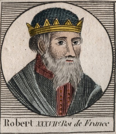 Portrett av Robert I (ca. 860-923), konge av Vest-Francia fra 922 til 923 - Robert I, konge av Vest-Francia fra 922 til 923 - gravering fra "Instruction sur l