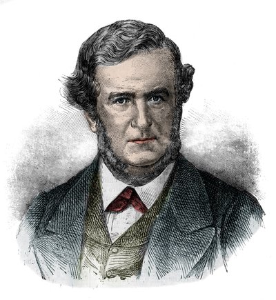 Portrait of Salustiano Olozaga (1805-1873) English politician, diplomat and writer - engraving 1870 av Unknown artist