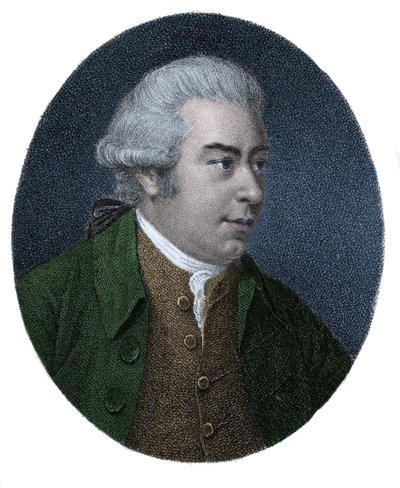 Portrett av Sir Joseph Banks (1743-1820), engelsk oppdagelsesreisende og naturforsker. Fargegravering fra 1800-tallet. av Unknown artist