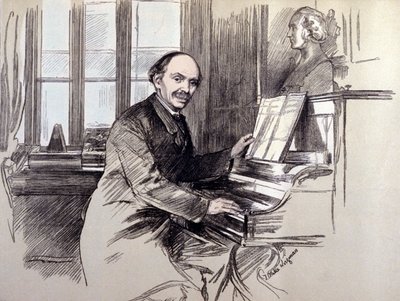 Portrett av Sir Julius BENEDICT (1804-1885). Han var en tyskfødt komponist og dirigent, bosatt i England. av Unknown artist