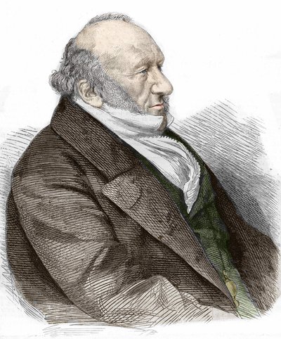 Portrett av Sir Moses Montefiore (1784-1885) engelsk bankmann og filantrop, av italiensk opprinnelse. gravering fra 1867. av Unknown artist