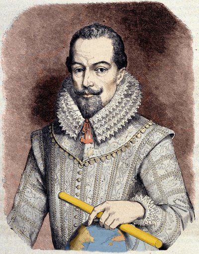 Portrett av Sir Walter Raleigh (1552-1618), engelsk hoffmann, navigatør og forfatter. av Unknown artist