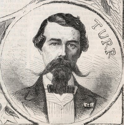 Portrett av Stefan Istvan Turr (1824-1908), ungarsk general - gravering i "" The Illustrous World"" av Unknown artist