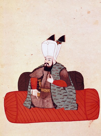 Portrett av Sultan Amurat III (eller Mourad III) (1574-1595) Miniatyr fra et manuskript Cicogna fra 1800-tallet (1828) etter en original fra 1600-tallet (1671). Venezia, Martian Library av Unknown artist