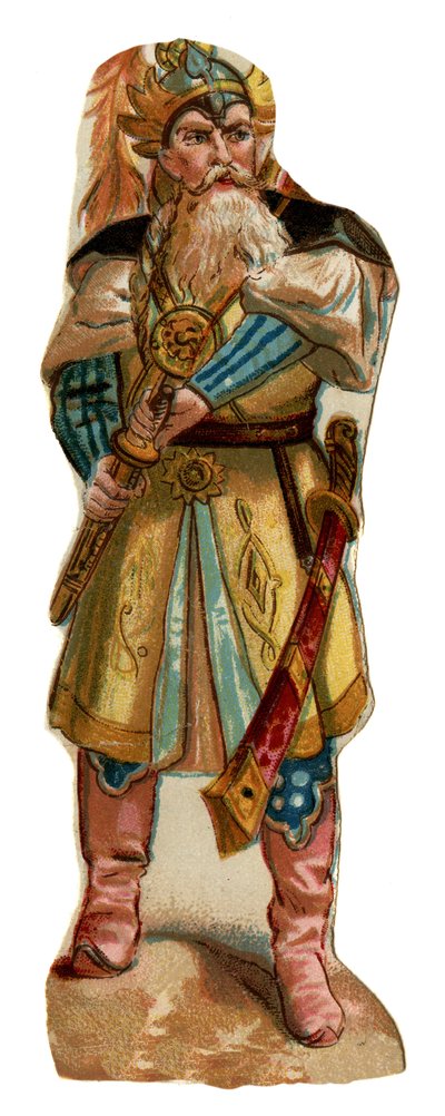 Portrett av Tamerlan (1336-1405) (eller Timur Lang, "Timur den lamme"). Kromolitografi, slutten av 1800-tallet. av Unknown artist